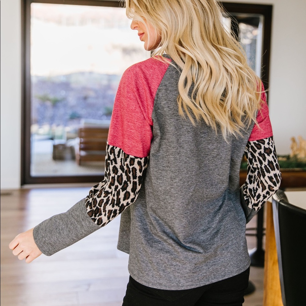 Mildly Wild Leopard Color Block Top - Picture 4 of 7